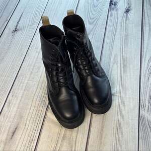 Dr. Martens Jadon II Mono Black Platform Boots Men's Size 10 Vegan Combat
